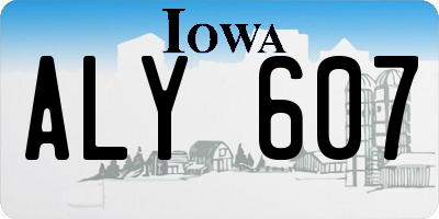 IA license plate ALY607
