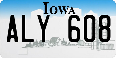 IA license plate ALY608