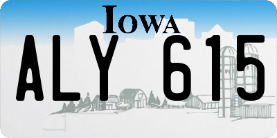 IA license plate ALY615