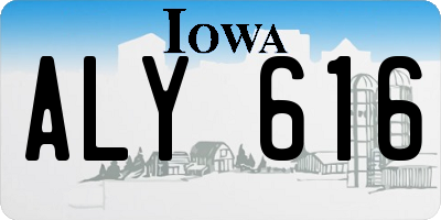 IA license plate ALY616