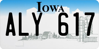 IA license plate ALY617