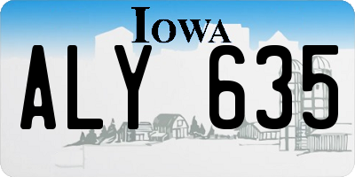 IA license plate ALY635