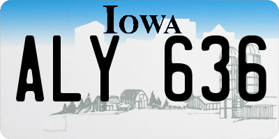 IA license plate ALY636