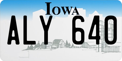 IA license plate ALY640