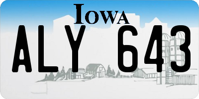 IA license plate ALY643