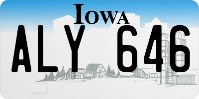 IA license plate ALY646