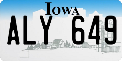 IA license plate ALY649
