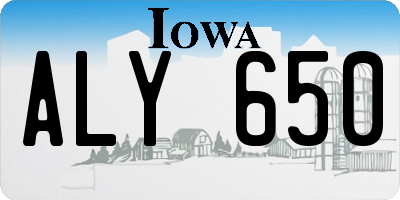 IA license plate ALY650