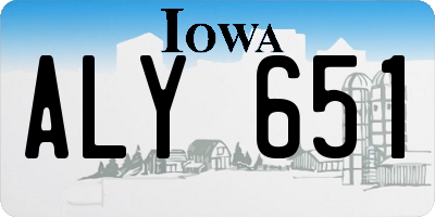 IA license plate ALY651