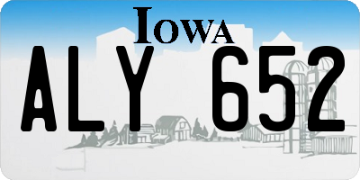 IA license plate ALY652