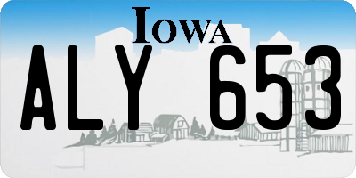 IA license plate ALY653