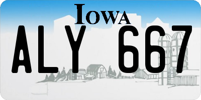 IA license plate ALY667