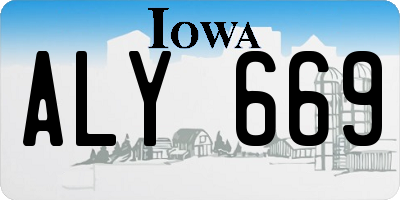 IA license plate ALY669