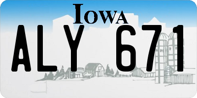 IA license plate ALY671