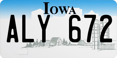 IA license plate ALY672
