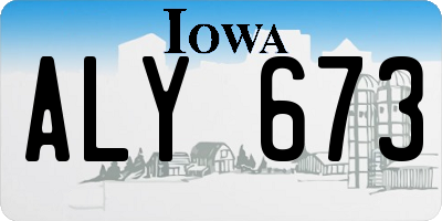 IA license plate ALY673