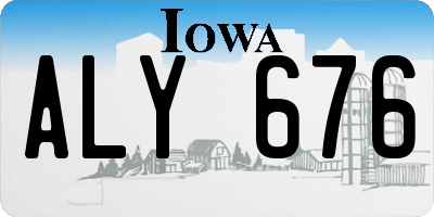 IA license plate ALY676