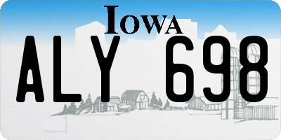 IA license plate ALY698