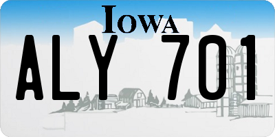 IA license plate ALY701