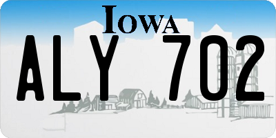 IA license plate ALY702