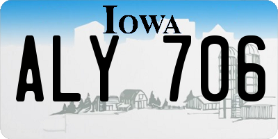 IA license plate ALY706