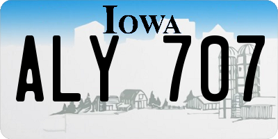 IA license plate ALY707