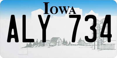 IA license plate ALY734