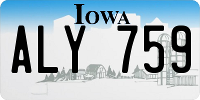 IA license plate ALY759