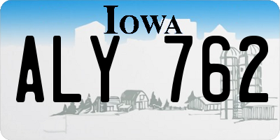 IA license plate ALY762