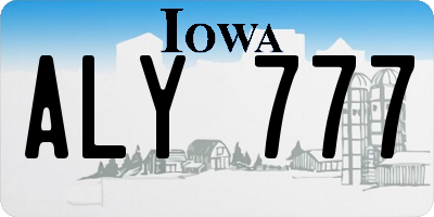 IA license plate ALY777