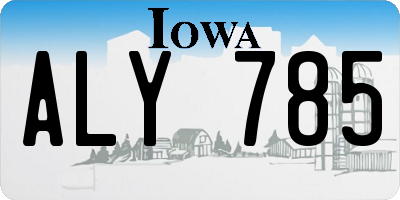 IA license plate ALY785