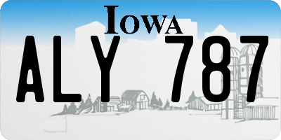 IA license plate ALY787