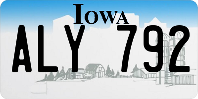 IA license plate ALY792