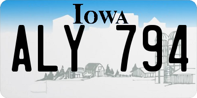 IA license plate ALY794