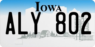 IA license plate ALY802