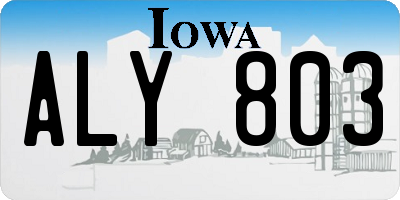 IA license plate ALY803