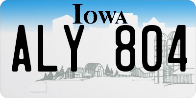 IA license plate ALY804