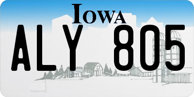 IA license plate ALY805