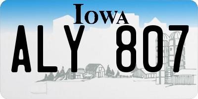 IA license plate ALY807