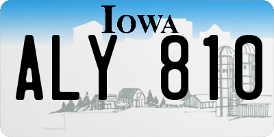 IA license plate ALY810