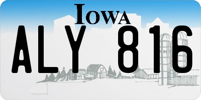 IA license plate ALY816