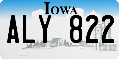 IA license plate ALY822