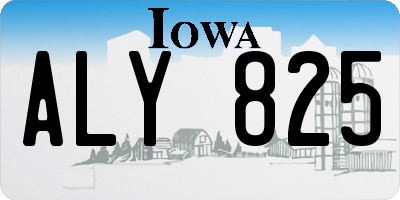 IA license plate ALY825