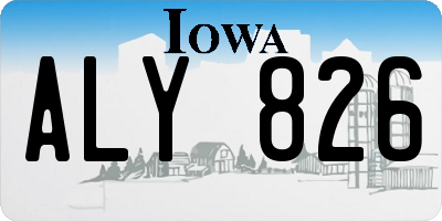 IA license plate ALY826