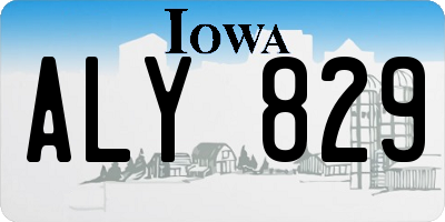 IA license plate ALY829