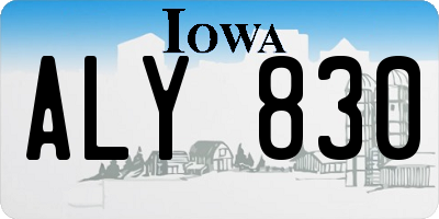 IA license plate ALY830