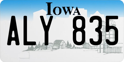 IA license plate ALY835