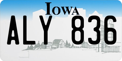 IA license plate ALY836
