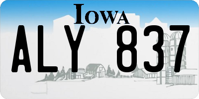 IA license plate ALY837