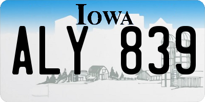 IA license plate ALY839